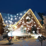 LUMINOUS Winters Night Snowflake Projector – Clean Design Black Floor Light, Effortless Winter Style