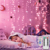 suddus Hanging String Lights for Cozy Home Atmosphere – Transparent Wire 200 LED Curtain for Reading Nooks and Wall Accents