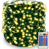 Decute 164ft String Lights for Playroom – Child-Safe Dimmable Bedroom Canopy Lights, No Flame No Wax Warm White with Timer
