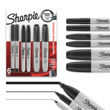 Sharpie Permanent Markers – AP Certified School Supplies for Kids' Homework and Art, 6 Pack