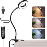 Foneso Clip-On Vanity Light for Makeup and Grooming – 48 LED Ring Design Reveals True Skin Tones, Dimmable for Day and Night Rituals