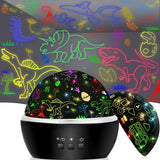 MINGKIDS Rotating Projector Night Light – Themed Birthday Gift for Boys Who Love Dinos and Vehicles