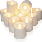 Homemory Timer Battery Tea Lights 12 Pack – Cool Touch LED Votive Candles for Playroom Ledges and Story Time Corners, No Flame No Wax Drip