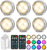 LuminAura Battery Night Light for Kids – Cool Touch LED Puck with Auto Shutoff, White