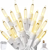 PREXTEX 10 Ft String Lights for Cozy Living Room Ambiance and Holiday Mantel Styling, 50 Count Incandescent Warm White