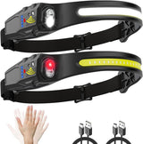 LiupTiuo Wide Beam Headlamp 2-Pack – Waterproof LED Light for Mountaineering, Campgrounds & Lake Trips