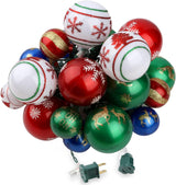 MerryMuse 28ft Christmas Ball Light Strand, Decorative Star and Snowflake Bulbs for Window Frame and Indoor Porch