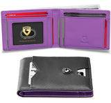 GSOIAX Slim RFID Bifold – Luxury Gift Wallet with Metal Logo and Carbon Fiber Texture Accents