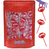 Fruidles Halloween Vampires Fangs Lollipop Suckers – Bulk Trick-or-Treat Handouts for Neighborhood Kids and Family Parties