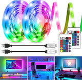 HOUHUI Minimalist LED Strip for Uncluttered Living Room, Single-Cord USB RGB Backlight