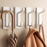 Towlz Simple Door Hooks for Less-Is-More Bedroom Closet, White Adhesive Wall Hooks With Hidden Hardware Look