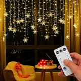 String Lights LED Snowflake Curtain – Outdoor Party and Camping Fairy Light, 3.5m Hanging Warm White