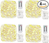 GDEALER 16.4ft Starry Fairy Lights 4 Pack – Dorm Room Aesthetic and Apartment Bedroom Decor, Warm White and Cool White