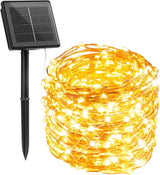 Minetom Solar Hanging Lights for Home, 33Ft 100 LED Dusk to Dawn Accent Lights for Window and Headboard Decor