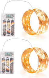 Glowhome Twinkle Lights – Camping and Backyard Decor, 50 LED Copper Wire Lights with Timer