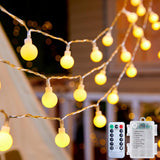 Minetom Minimalist Fairy Lights Cordless – 60 Soft White Globe LEDs for Intentional Living Spaces & Japandi Home Style