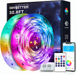DAYBETTER LED Strip Lights – Uncluttered Bedroom LED Strip Behind Headboard, Low Profile RGB Tape with Simple IR Remote