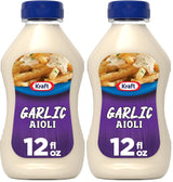 Kraft Mayo Garlic Aioli (12 oz Bottle) – Travel-Friendly Garlic Sauce for Road Trips, Camping, and Park Cookouts