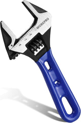 WORKPRO Wide-Opening Stubby Wrench – Streamlined Black Oxide Finish Tool for an Organized Workbench