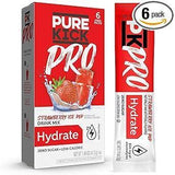 PURE KICK PRO Electrolyte Powder – Clean-Eating Hydration for Mindful Mornings, Strawberry Ice Pop Single-Serve Packets