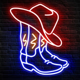 Kavaas Cowboy Boot Neon Sign – Pet and Kid Friendly Western-Themed Nightlight, USB-Powered LED Neon Wall Sign with Long 6.56ft Cord