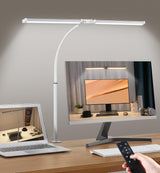 Motumen Adjustable Monitor Light Bar for Home Office – Dual Flexible Gooseneck with 5 Color Temps to Cut Screen Eye Strain