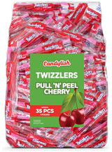 Twizlers Pull 'n' Peel Cherry Bulk Pack – Cozy Living Room Snack Stash, 1 lb Bulk Cherry Licorice Candy