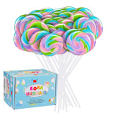 Rainbow Twisty & Swirl Lollipops 32pk – Unicorn Party Favor Set for Baby Shower and Birthday Gift Table