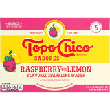 Topo Chico Sabores Raspberry with Lemon – Low-Calorie Office Companion for All-Day Hydration Without Slumps, 12oz 8pk