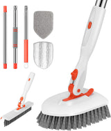 SetSail Long Handle Tub Scrubber – No-Kneel Cleaning for Homes with Kids and Pets, Lockable Rotating Head