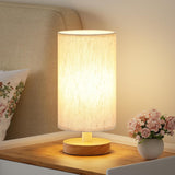 Fenmzee Bedside Lamp for Kids Room - Toddler-Friendly Nightstand Lamp with Wood Base and No Hot Bulb Surface
