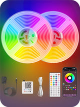 Neon Rope Lights 20ft IP67 Waterproof Neon Strip – Outdoor Dining & Bar Area Accent Light, Remote & App, 24V Low Voltage