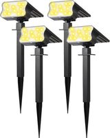 HGGH Solar Lights Outdoor IP67 – Minimalist 60 LED Garden Lights with Neutral Finish for Intentional Outdoor Spaces
