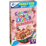 Cinnamon Toast Crunch Strawberry Cereal for School Snacks, Backpacks, and Locker Stash
