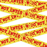 OHOME Halloween Yard Tape - 82 Foot Polyethylene Caution Streamer for Garage Entrance Fence and Outdoor Party Setup