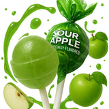 Sour Apple Mini Lollipops – Bulk Green Lollipop Gift Bundle, 65 Count Individually Wrapped for Care Packages, Get Well Gifts & Secret Santa