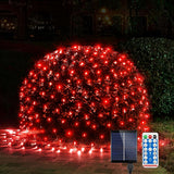 WBao Christmas Mesh Lights Minimalist – Less-Is-More Solar Net with 4 Brightness Levels for Calm, Restraint-Focused Holiday Decor