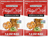 Snack Factory Pretzel Crisps – Crunchy Desk Snack for Home Office and Shared Break Rooms, Quiet Baked Pretzel Chips