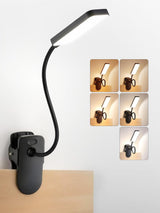 LuminGlow Pro Clip Lamp – Simple Clamp Lamp for Uncluttered Bedside Table, Neutral Tone Touch Control LED