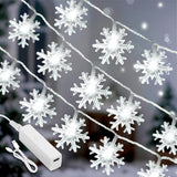 Lakumu 40 LED Snowflake Fairy Lights Rechargeable Auto Timer Child Friendly Bedroom Lighting for Girls and Boys