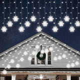 Lumiluxe Snowflake Icicle String – Dining Room Holiday Ambiance, End-to-End Connectable 15.3ft Drape