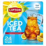 Lipton Family Size Iced Tea – Sugar Free Tea Bags for Healthy Hydration Rituals and Meal Pairing, Pack of 24
