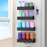 Nimble Living Aesthetic Bottle Rack – Decorative Magnetic Organizer for Fridge Side, Matte White 4 Pack