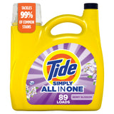 Tide Simply Laundry Detergent for Wellness-Focused Home and Soft Blanket Recovery, Berry Blossom, 168 fl oz