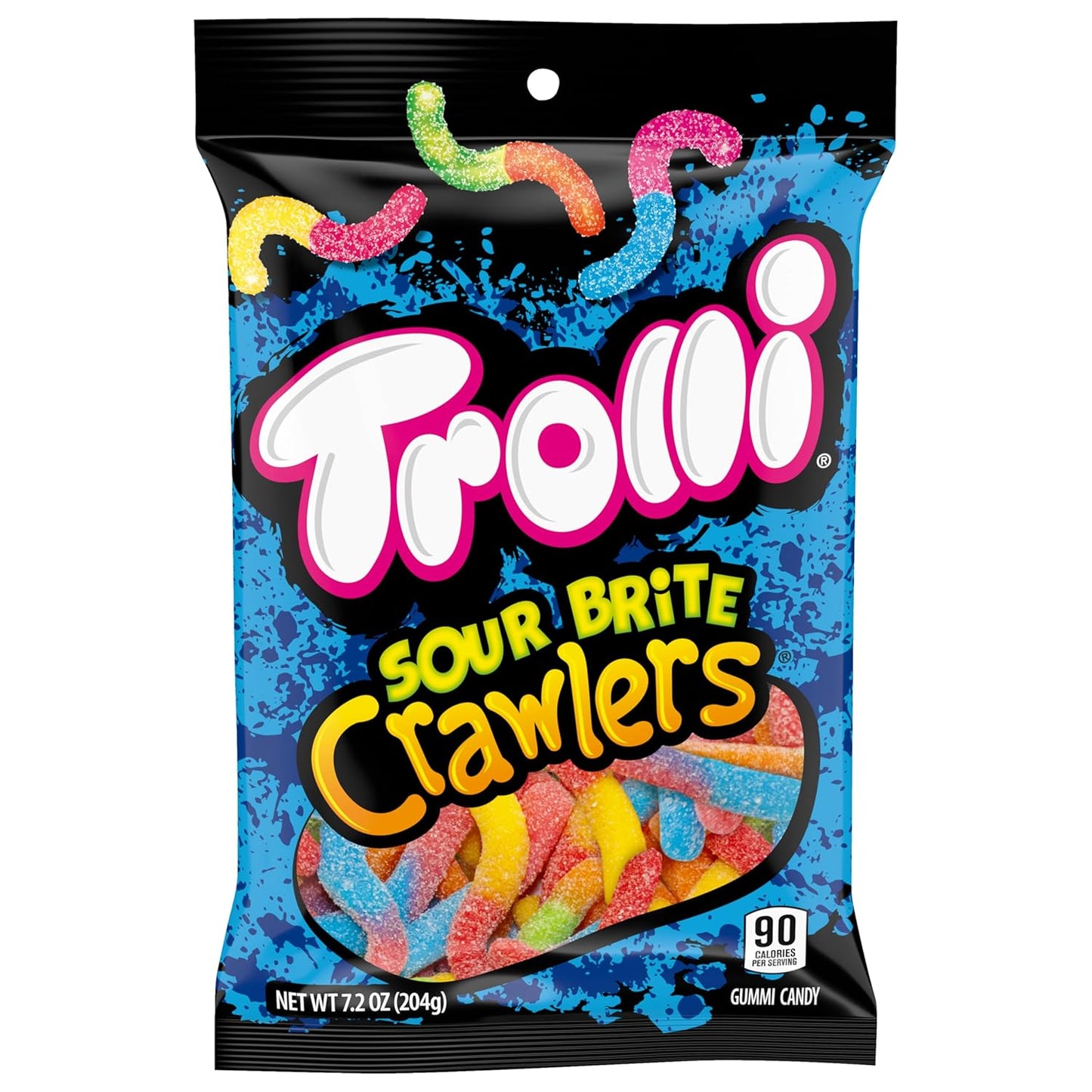 Trolli Sour Brite Crawlers Mini Sour Worms – Campfire and Trail Mix Sweetener for Picnics, Car Camping and Beach Days, 7.2 oz