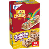 Golden Grahams Lucky Charms Cereal Bars – Nostalgic Break Room Snack for Office and College Students, 28 Individually Wrapped
