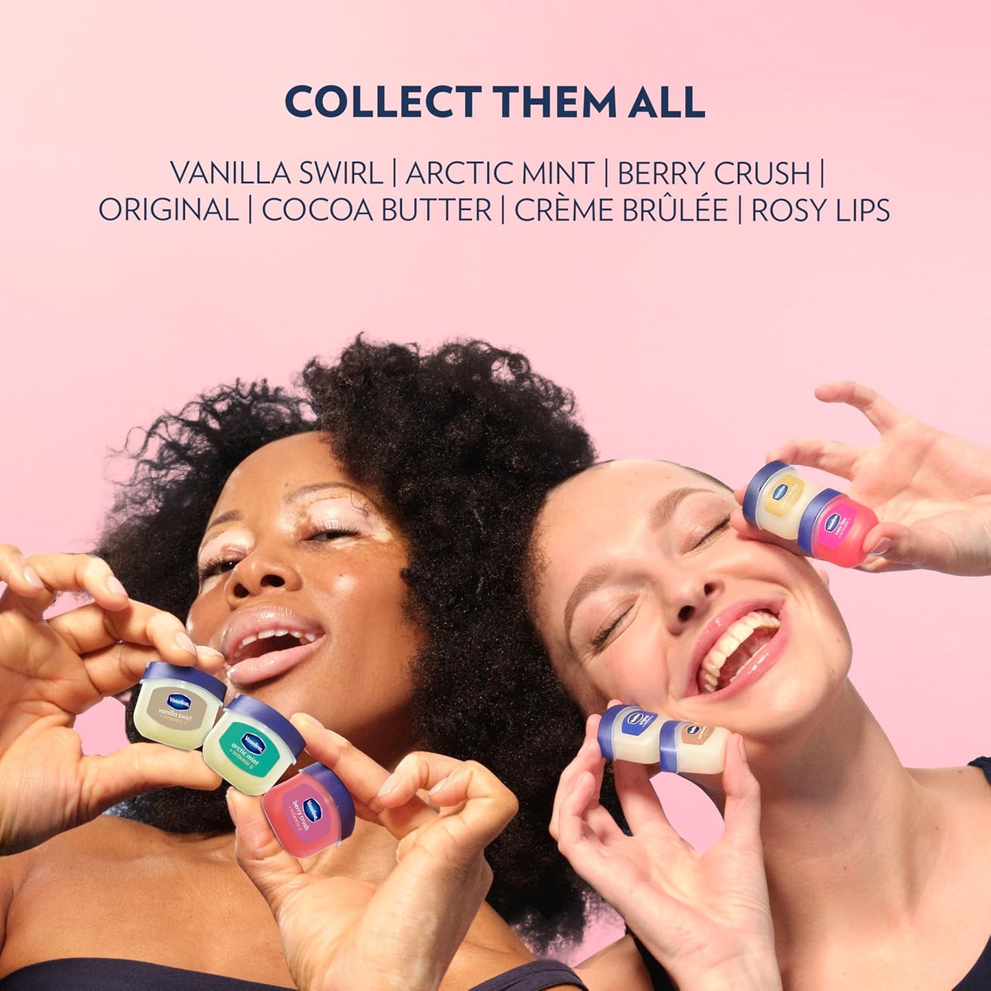 Vaseline Lip Therapy Rosy Lips Mini Jars 2 Count – Mindful Beauty Moment for Sensitive Skin, Overnight Lip Treatment with Petroleum Jelly