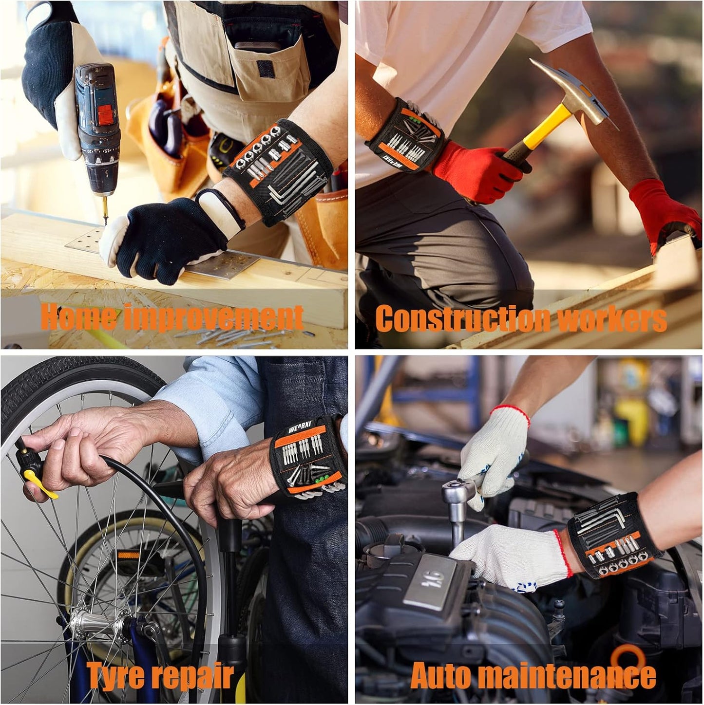 WEARXI Magnetic Screw Holder Bracelet – Cut-Resistant Convenience for Tight Work Spaces, No Loose Hardware in the Workshop
