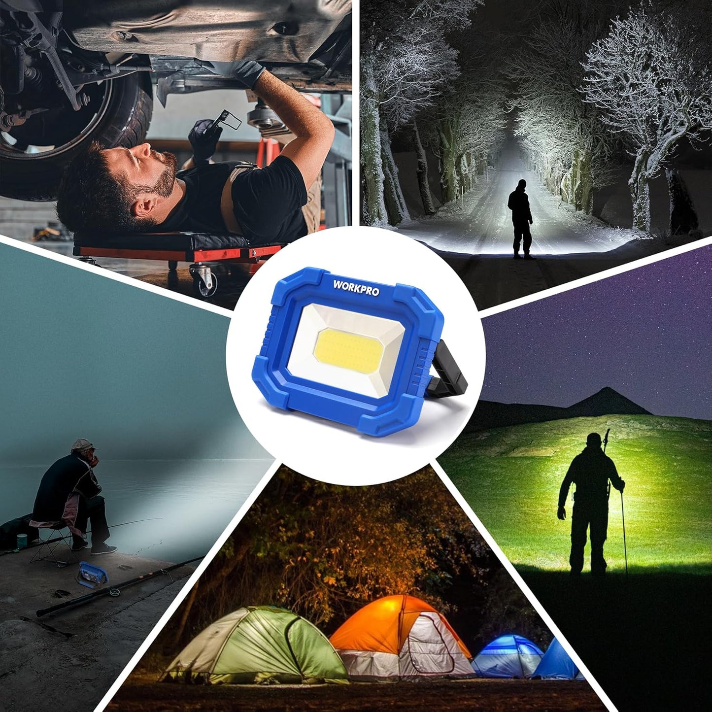 WORKPRO Magnetic Work Light 2-Pack – Thoughtful Holiday and Birthday Gift for Car Guys and Campers