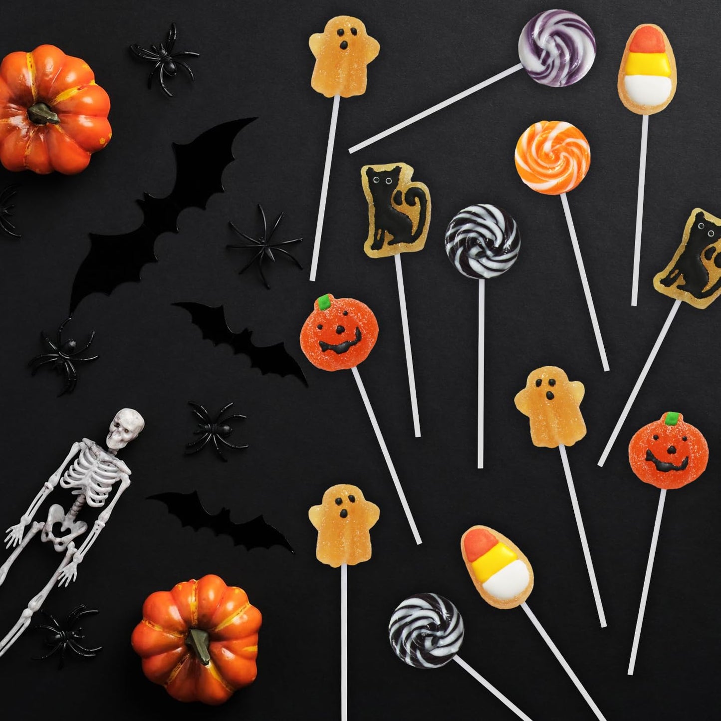 Yumzo Halloween Shaped Lollipops 24 Pack – Kid Friendly Individually Wrapped Suckers for School Parties and Candy Bowls